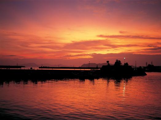 福江港の夕景