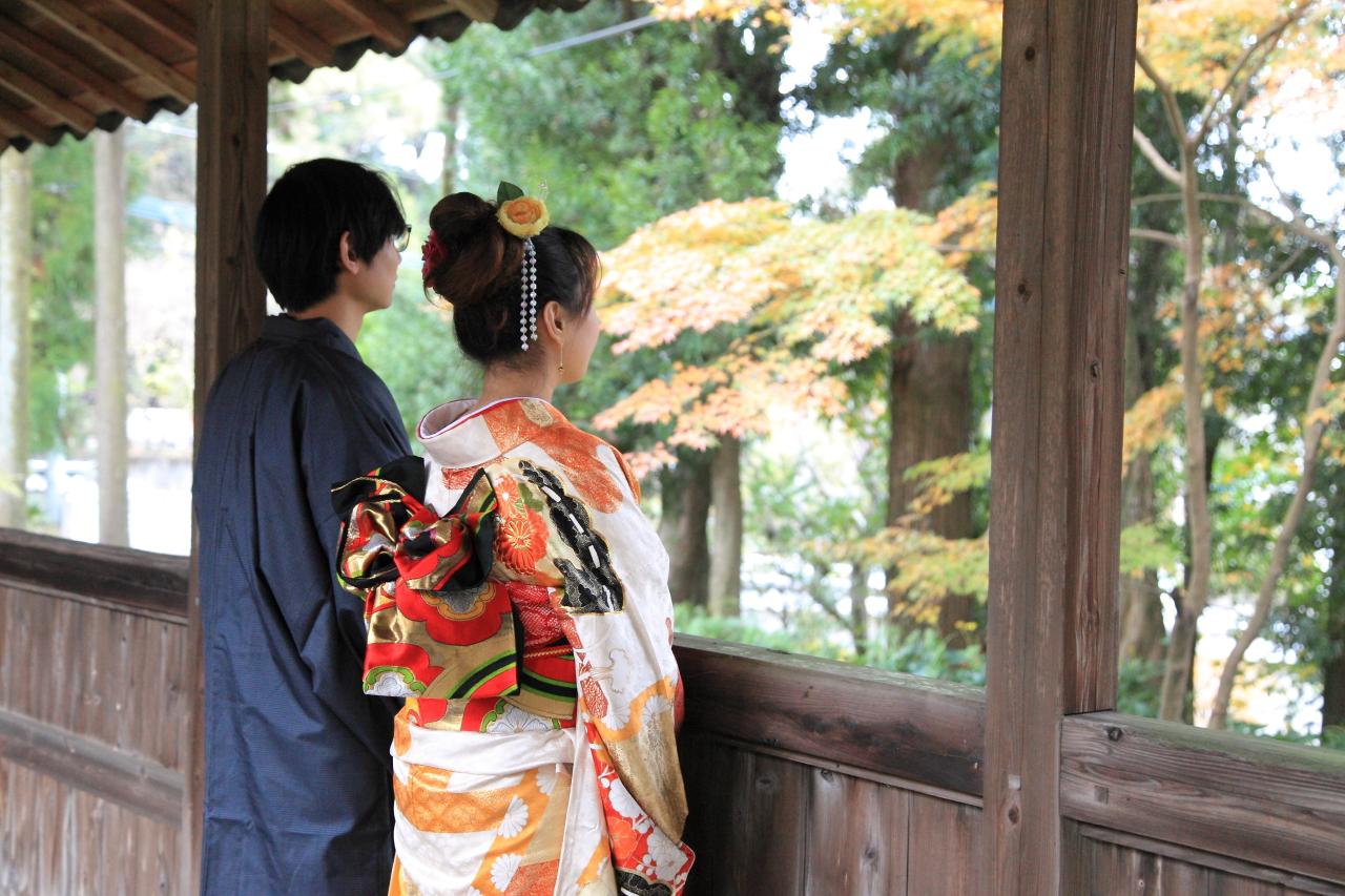 天祐寺の境内で着物姿を撮ってみた-3