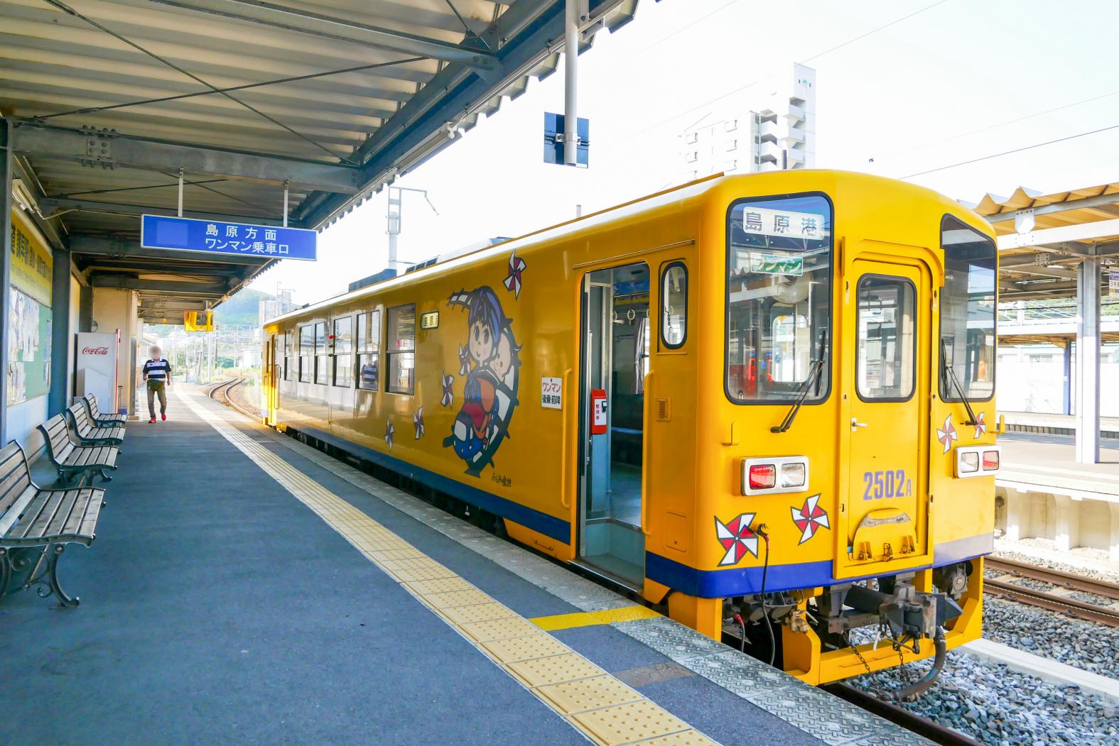 諫早駅で島原鉄道と初対面-0