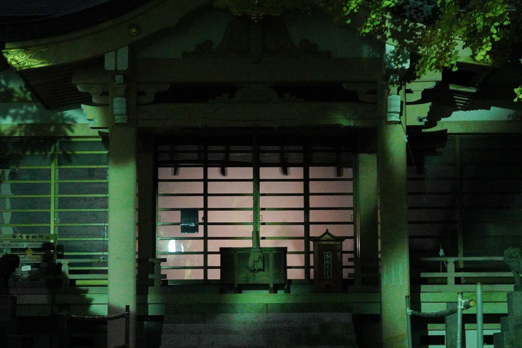 島の人と一緒に夜の奈良尾神社で神社ヨガ体験-0