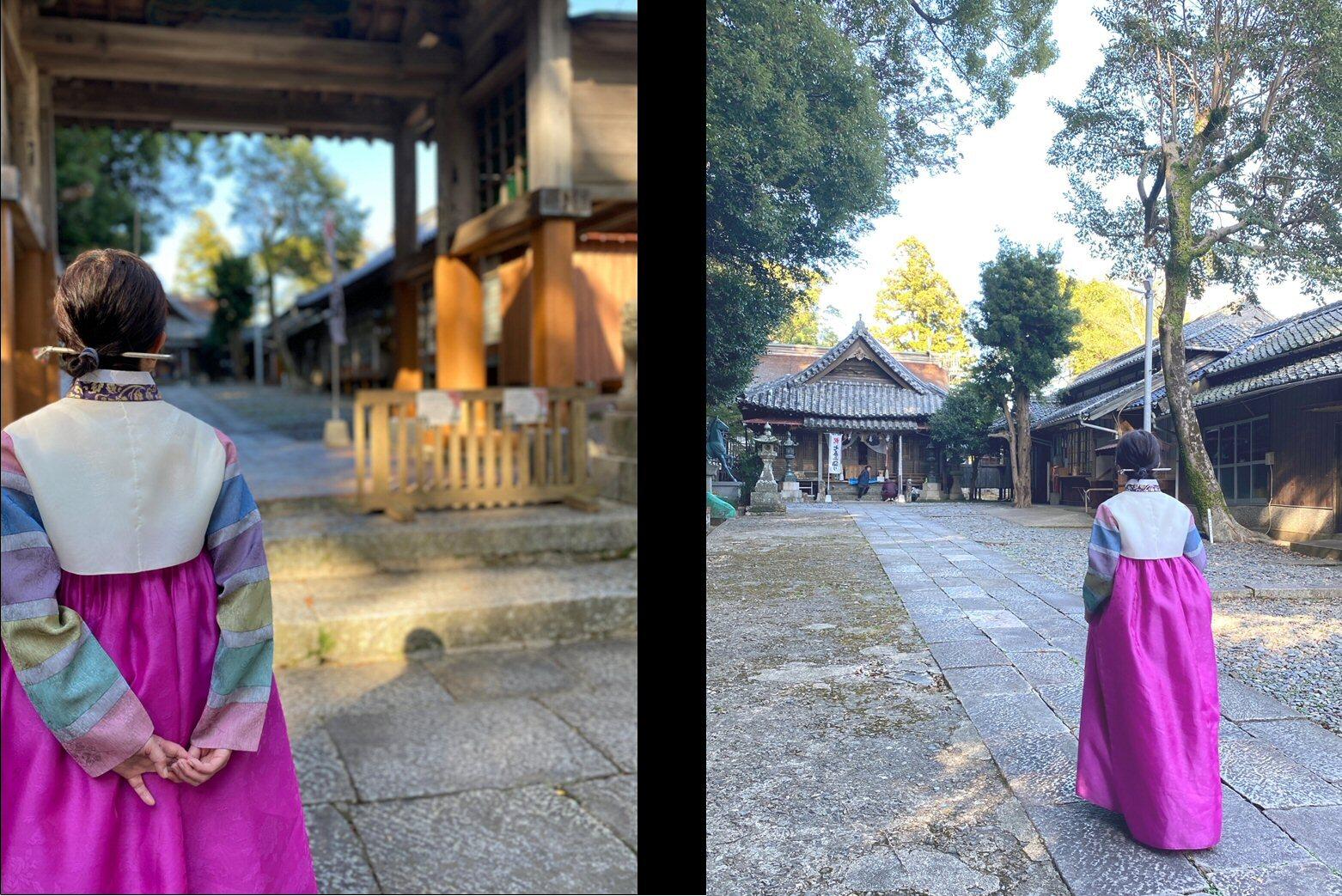 チマチョゴリを着て街あるきを楽しもう　【厳原八幡宮神社】-0