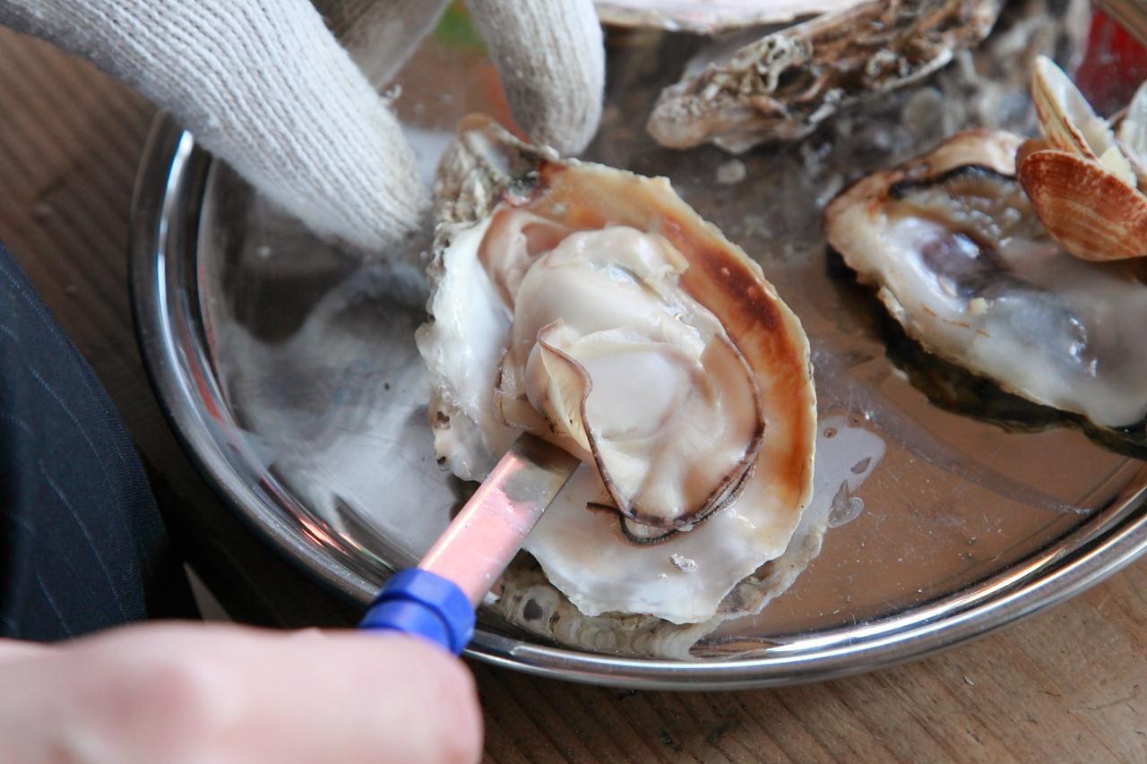 かき焼き小屋に入る前には受付を！-2