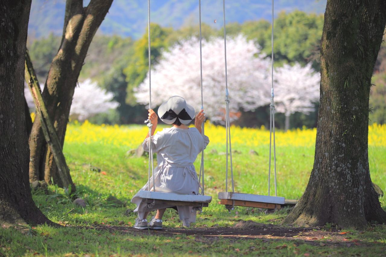 菜の花畑には、ブランコがあります！-0