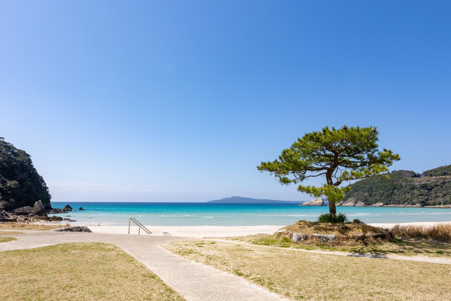 真っ白な砂浜とエメラルドグリーンの海-0