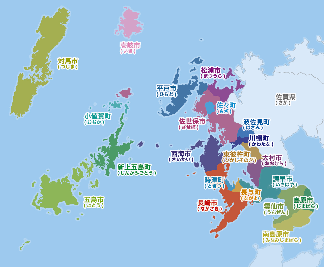 長崎県の地図