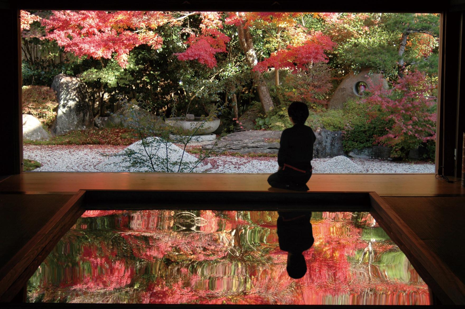 「寿福寺の逆さ紅葉」（佐世保市）※2021年の一般拝観中止-1