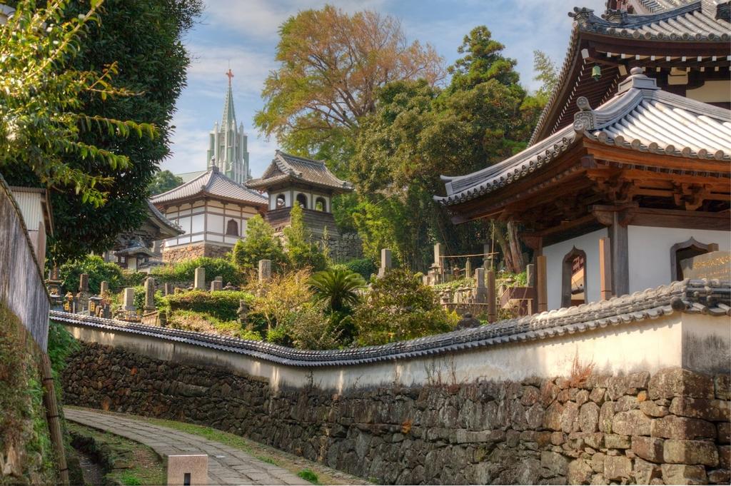 St. Francis Xavier Memorial Church - A View of a Christian Church and Japanese Temples-1